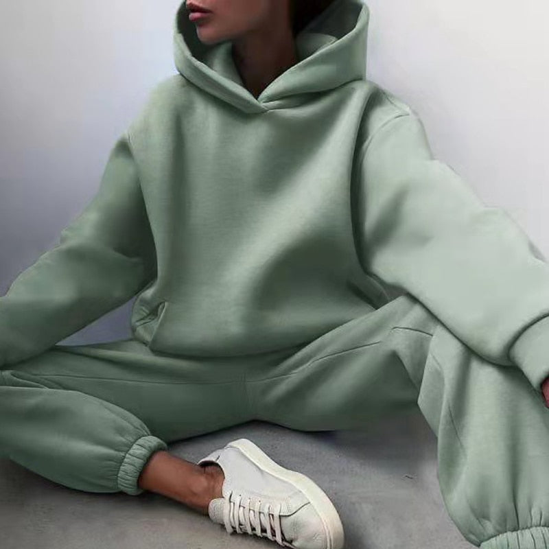 Esther | Kvinders Relaxed Fit Hoodie Jogger Sæt