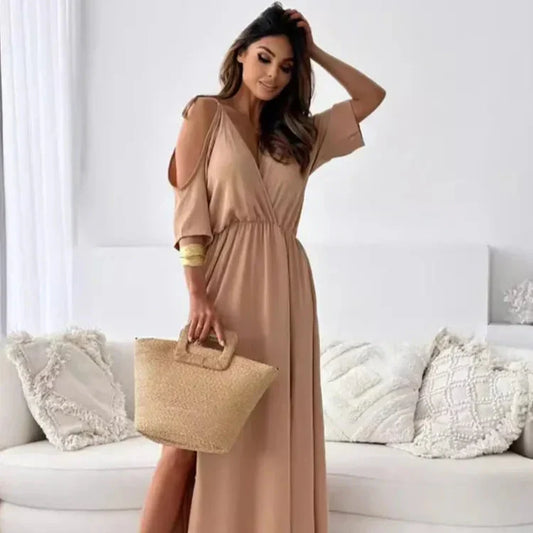 Amy | Elegant Cold-Shoulder Maxi Kjole