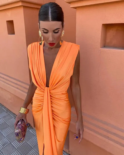 Darcy | Elegant Plisseret Maxi Kjole