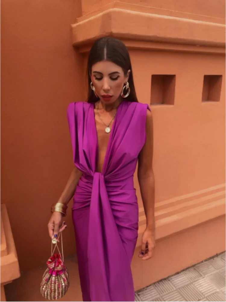 Darcy | Elegant Plisseret Maxi Kjole