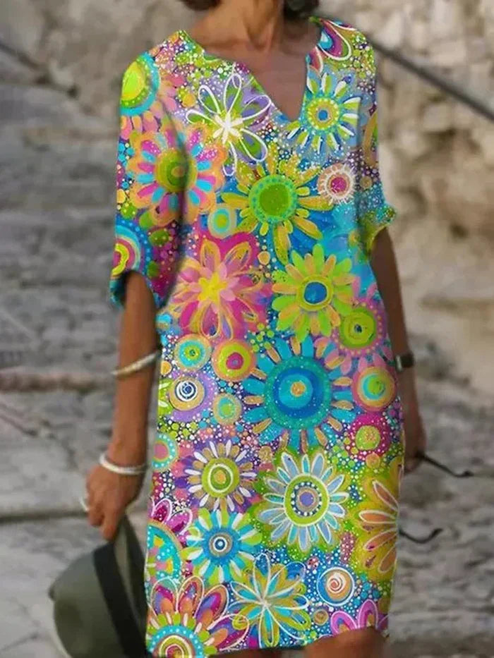 Felicia | Floral Radiant Dress - Livlig og Stilfuld Elegance