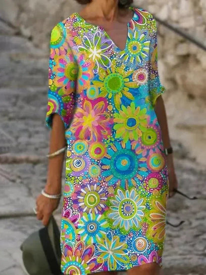 Felicia | Floral Radiant Dress - Livlig og Stilfuld Elegance