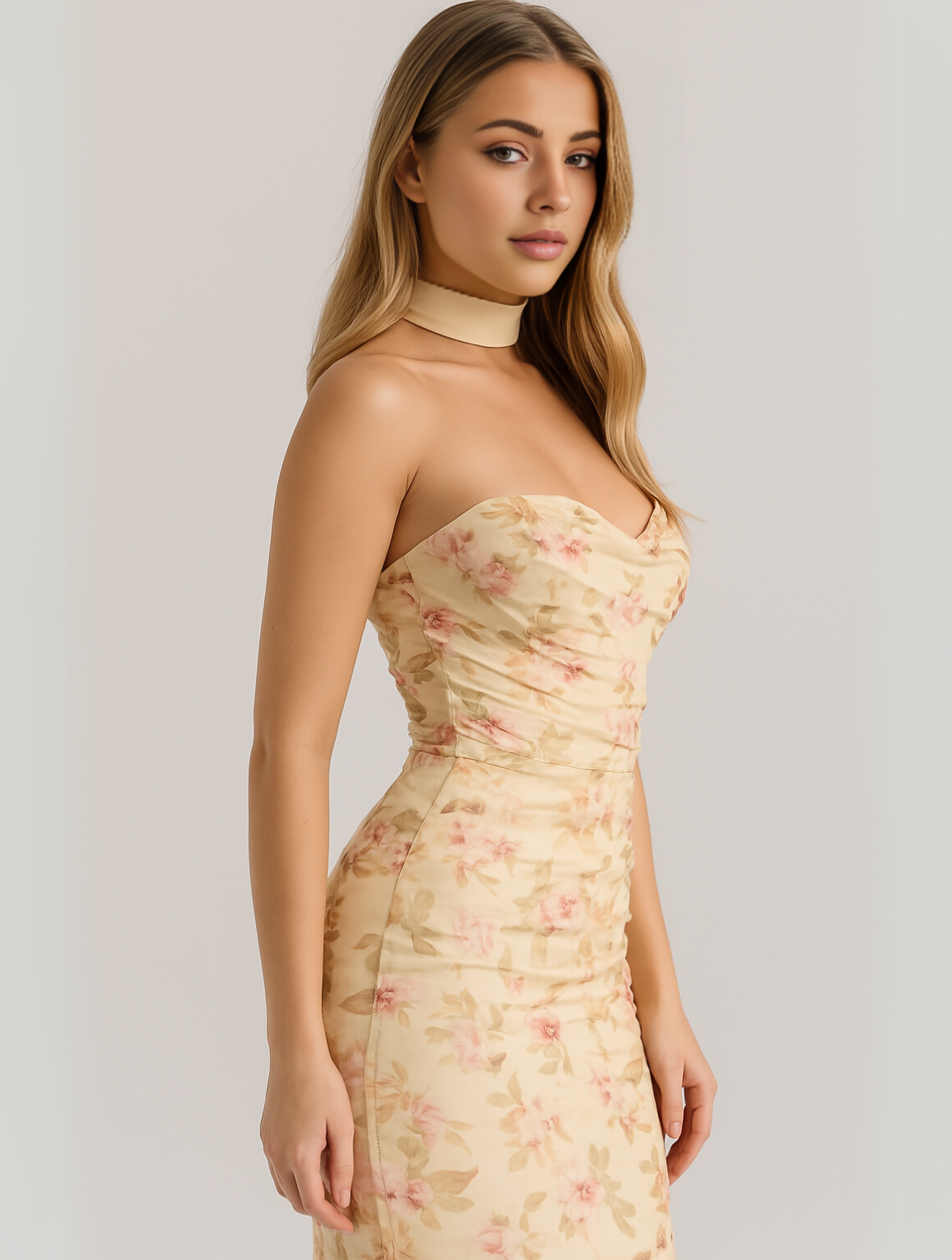 Phyllis | Elegant Strapless Choker Kjole
