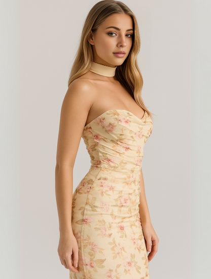 Phyllis | Elegant Strapless Choker Kjole