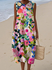 Ava | Blomstret Midi Kjole