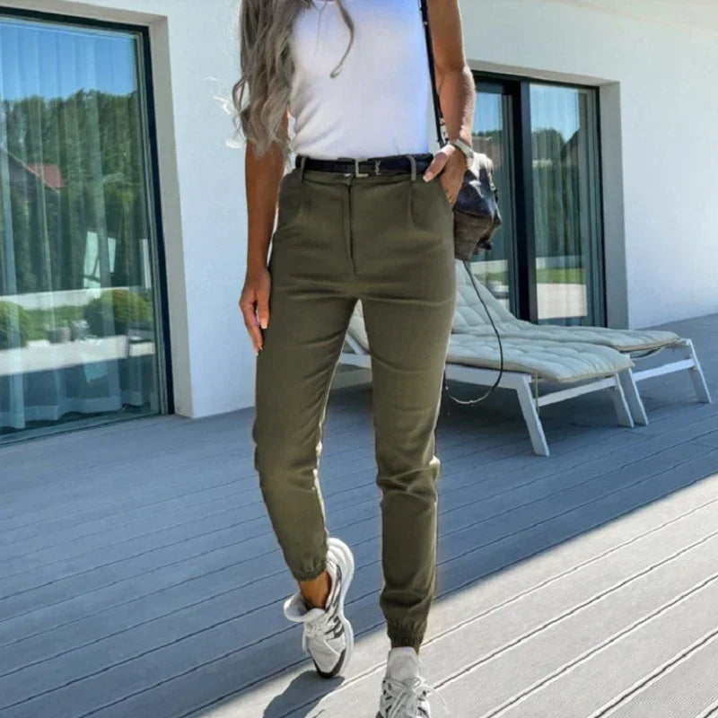 Jillian | Høj Talje Tapered Fit Stilfulde Joggers til Komfort