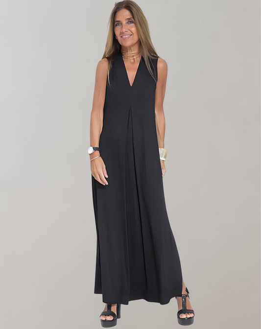 Christina | V-Hals Maxi Kjole til Sommer Elegance