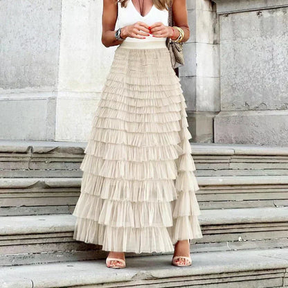 Theresa | Elegant Tulle Midi Skirt til Kvinder