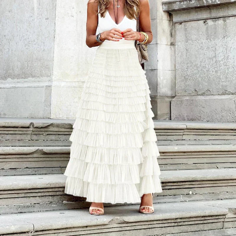 Theresa | Elegant Tulle Midi Skirt til Kvinder