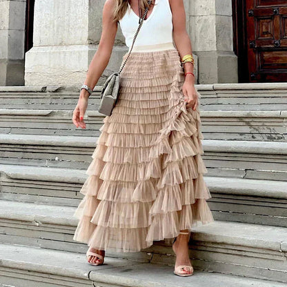 Theresa | Elegant Tulle Midi Skirt til Kvinder