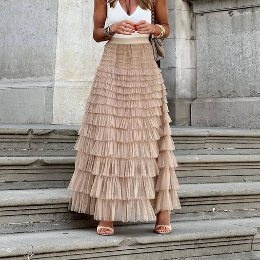 Theresa | Elegant Tulle Midi Skirt til Kvinder