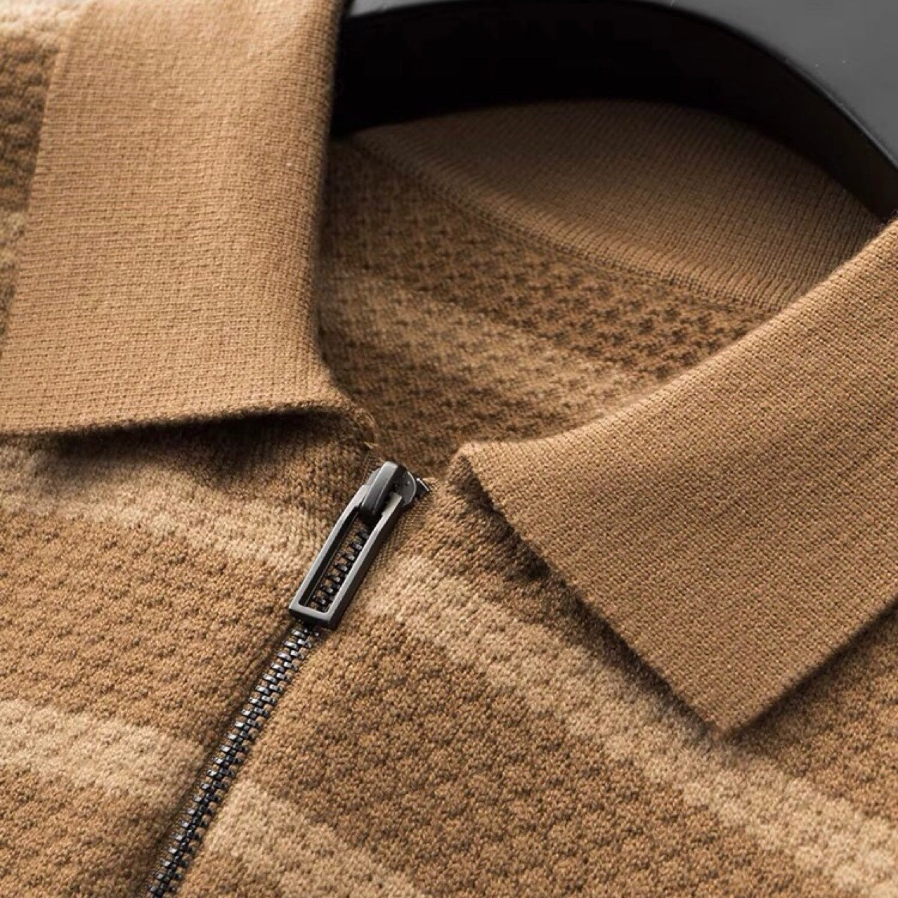 Jared | Herres Half-Zip Stribet Polo T-shirt