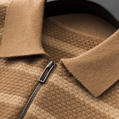 Jared | Herres Half-Zip Stribet Polo T-shirt