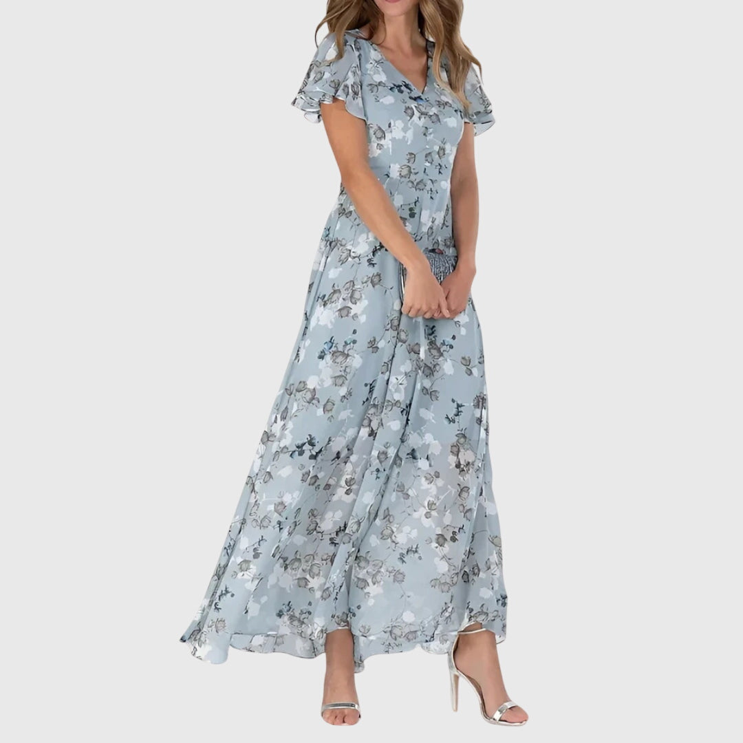 Betty | Kvinders V-Hals Blomster Maxi Kjole