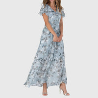 Betty | Kvinders V-Hals Blomster Maxi Kjole