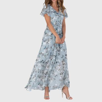 Betty | Kvinders V-Hals Blomster Maxi Kjole