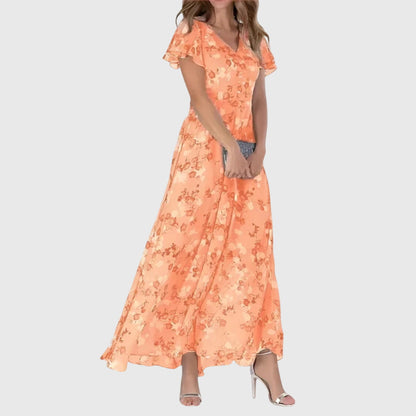 Betty | Kvinders V-Hals Blomster Maxi Kjole