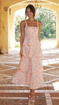 Greta | Elegant Floral Maxi Kjole til Romantiske Anledninger