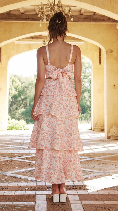 Greta | Elegant Floral Maxi Kjole til Romantiske Anledninger