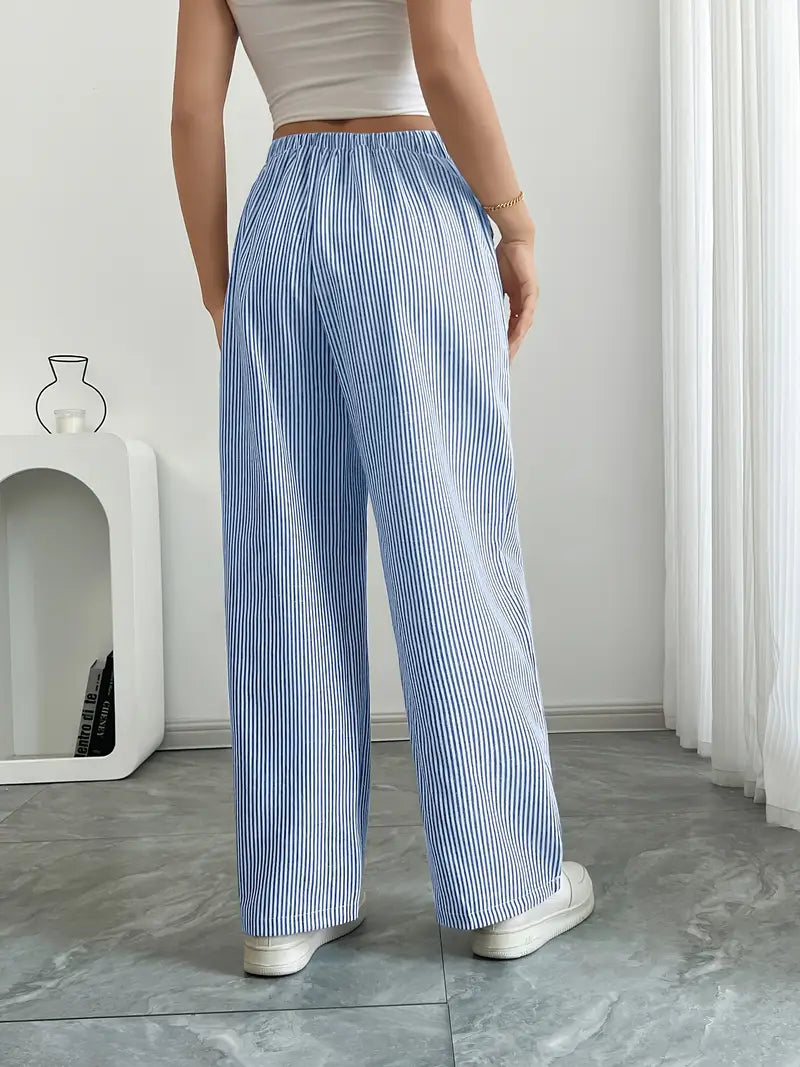 Linda | Elegante Stribede Bukser med Lommer i Trendy Farver