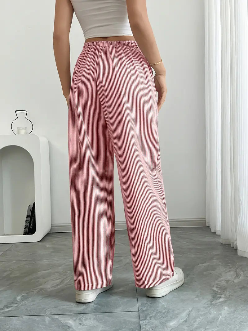 Linda | Elegante Stribede Bukser med Lommer i Trendy Farver