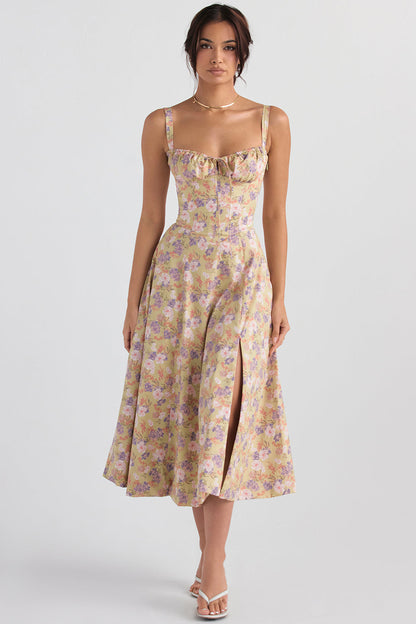 Sally | Forårskjole - Blomsterprint Festkjole