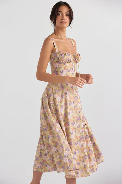 Sally | Forårskjole - Blomsterprint Festkjole