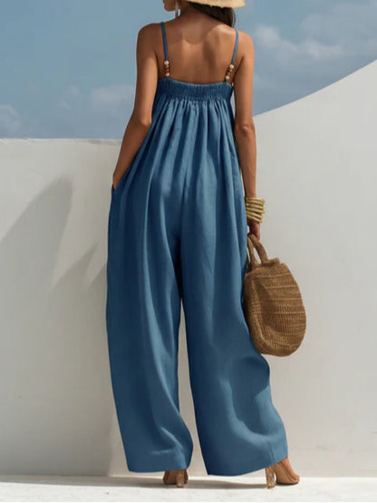 Madison | Denim jumpsuit med brede ben