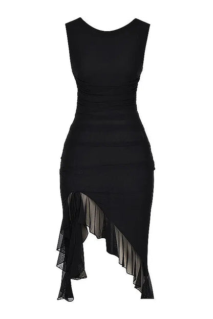Maureen | Elegant Ruffle Midi Kjole til Alle Anledninger