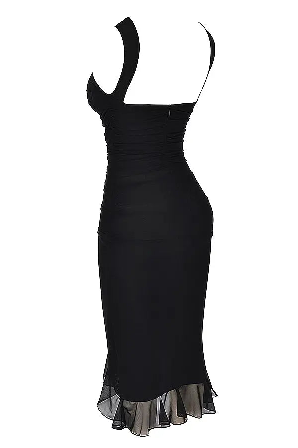 Maureen | Elegant Ruffle Midi Kjole til Alle Anledninger