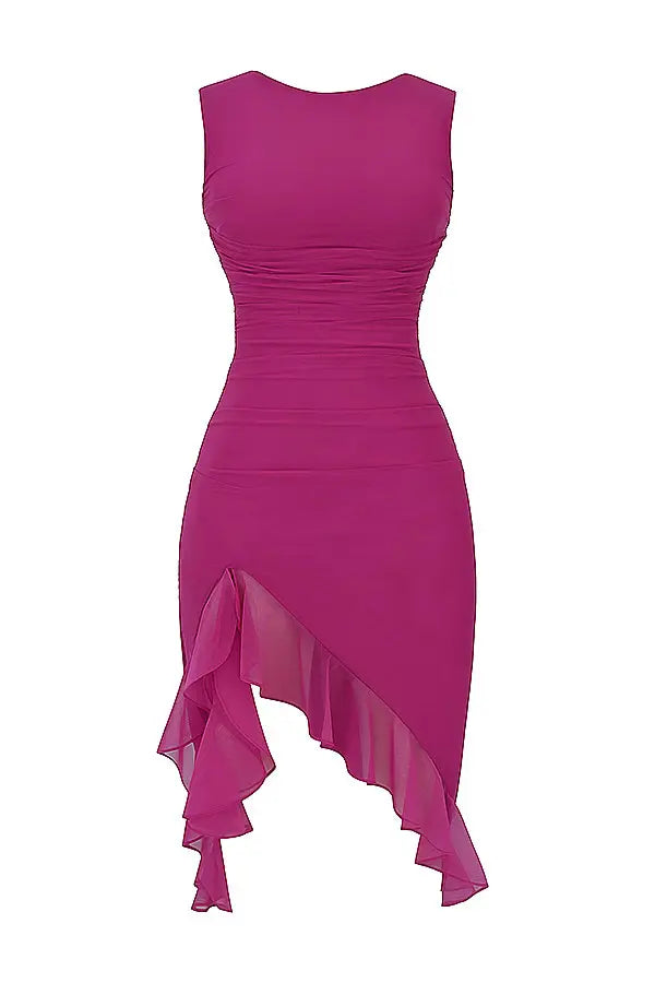 Maureen | Elegant Ruffle Midi Kjole til Alle Anledninger