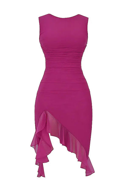 Maureen | Elegant Ruffle Midi Kjole til Alle Anledninger