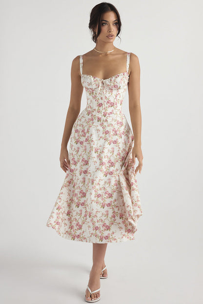 Sally | Forårskjole - Blomsterprint Festkjole