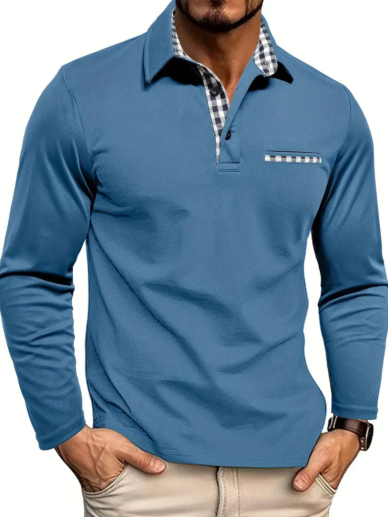 Raymond | Klassisk Herre Sommer Polo Shirt med Lange Ærmer