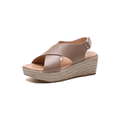 Monika | Stilfulde Wedge Sandaler med Krydsremme