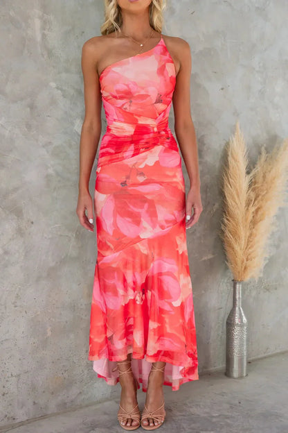 Katherine | Elegant Blomster Midi Kjole til Varmt Vejr