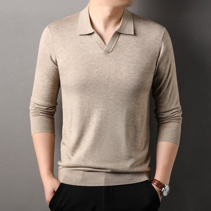 Benjamin | Herre Langærmet V-Hals Polo T-shirt