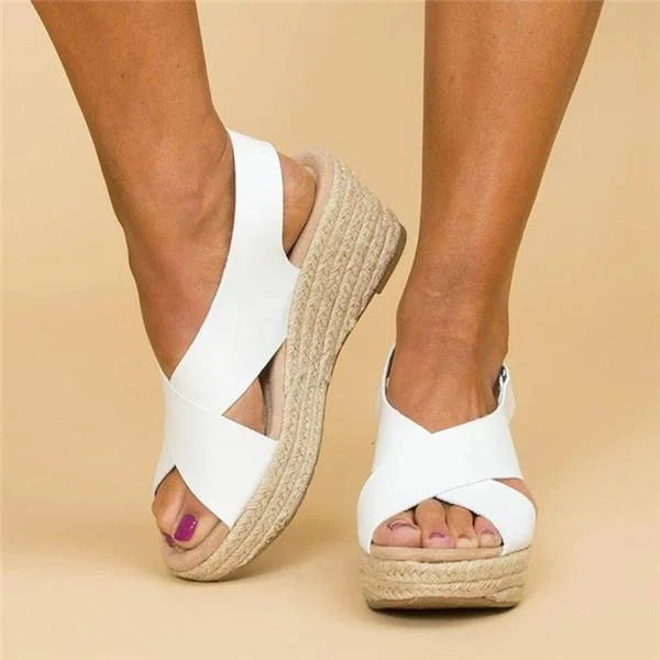 Monika | Stilfulde Wedge Sandaler med Krydsremme