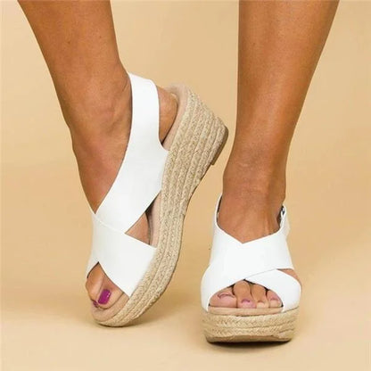 Monika | Stilfulde Wedge Sandaler med Krydsremme
