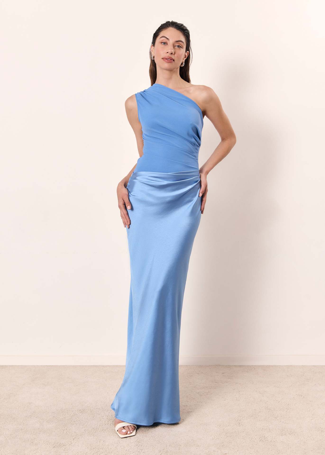 Frances | Kvinders Ærmeløs One Shoulder Maxi Kjole
