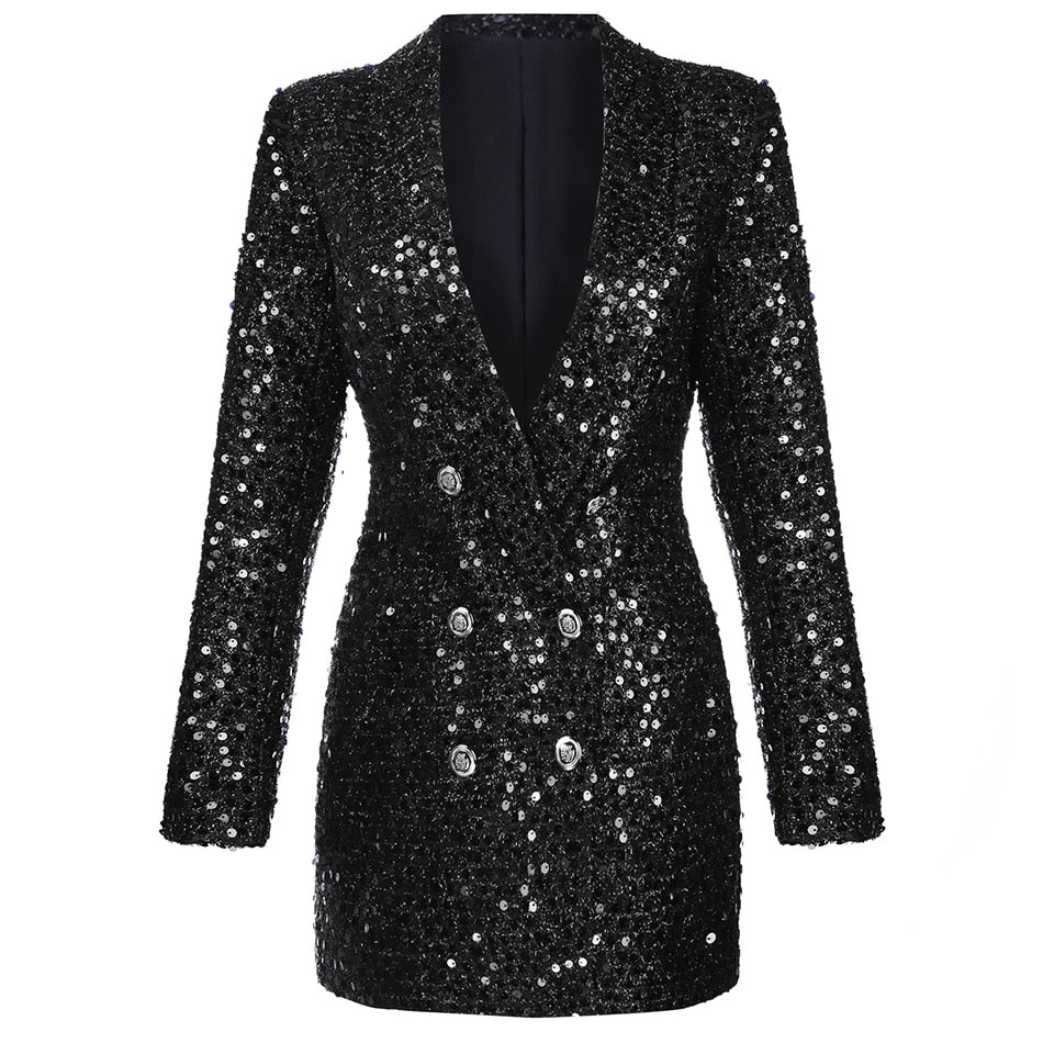 Gloria | Kvinders Paillet Blazer Mini Kjole
