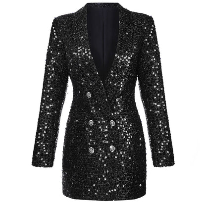 Gloria | Kvinders Paillet Blazer Mini Kjole