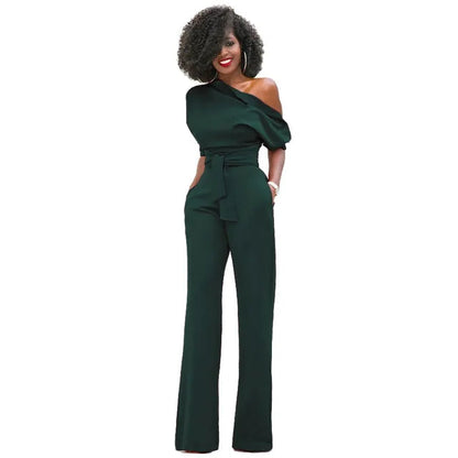 Grace | Kvinders One Shoulder Belted Jumpsuit