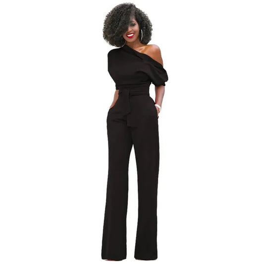 Grace | Kvinders One Shoulder Belted Jumpsuit