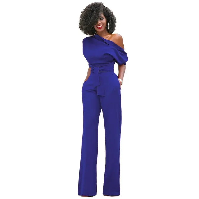 Grace | Kvinders One Shoulder Belted Jumpsuit