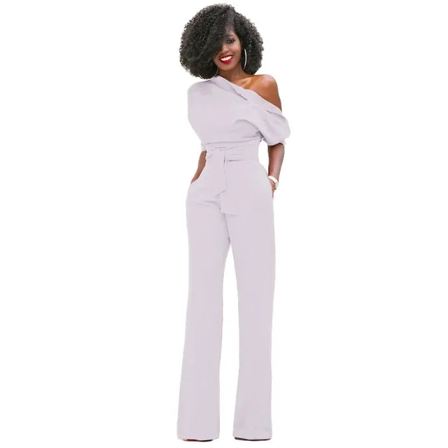 Grace | Kvinders One Shoulder Belted Jumpsuit
