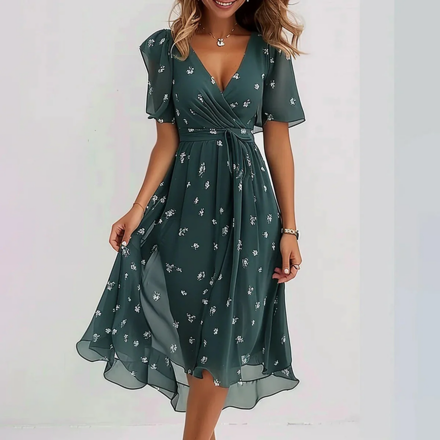 Harper | Kvinders V-Hals Wrap Midi Kjole