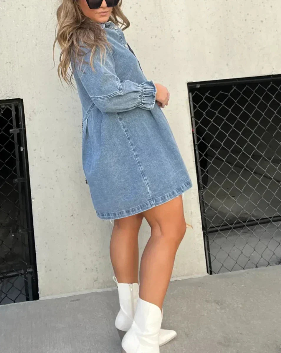 Lydia | Stilig Denim Kjole til Kvinder