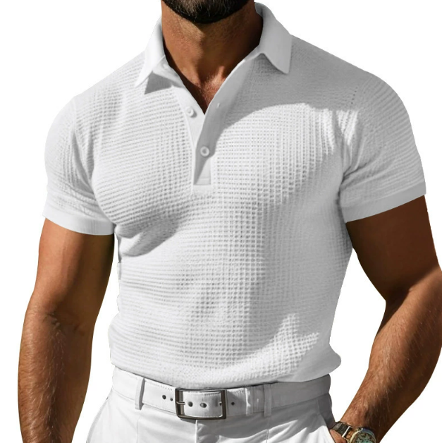 Derrick | Premium Strikket Polo T-shirt med Vintage Appeal