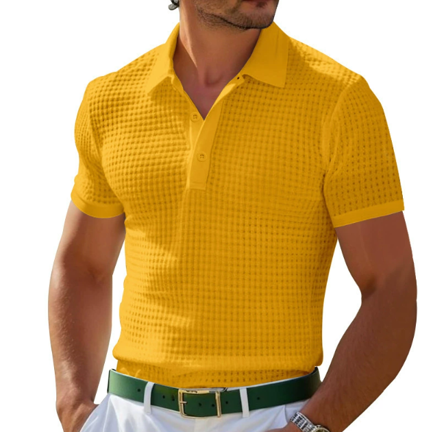 Derrick | Premium Strikket Polo T-shirt med Vintage Appeal